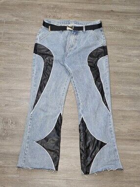 Sumwon Jeans Hip Hop Baggy Streetwear Mens Unisex Size 32 X 31 Inseam 12 Rise